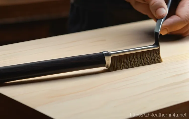 가죽공예 대패 정밀 가공 - **Sanding:** Hands using a fine-grit sanding stick or sandpaper, carefully smoothing the beveled edg... 가죽공예 대패 정밀 가공 - **Sanding:** Hands using a fine-grit sanding stick or sandpaper, carefully smoothing the beveled edg...