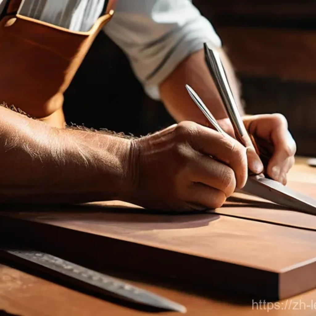 가죽공예 실물 크기 비교 - **Prompt 1: The Art of Precise Measurement in Traditional Leathercraft**
    `A highly detailed, pho...