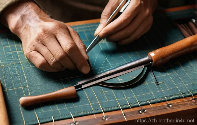 가죽공예 스티칭 방법 - Prompt 1: The Artisan's "Magic Preparation" – A Haven of Tools**