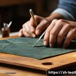 가죽공예 판매 사이트 - **Prompt 1: The Focused Novice Leather Crafter**
    "A candid, warm-toned photograph of a person, g...