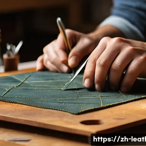가죽공예 판매 사이트 - **Prompt 1: The Focused Novice Leather Crafter**
    "A candid, warm-toned photograph of a person, g...