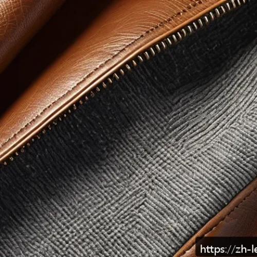 가죽공예 의류 제작 - A stylish leather jacket combining soft knitted fabric and mixed cotton-linen blend, showcasing laye...